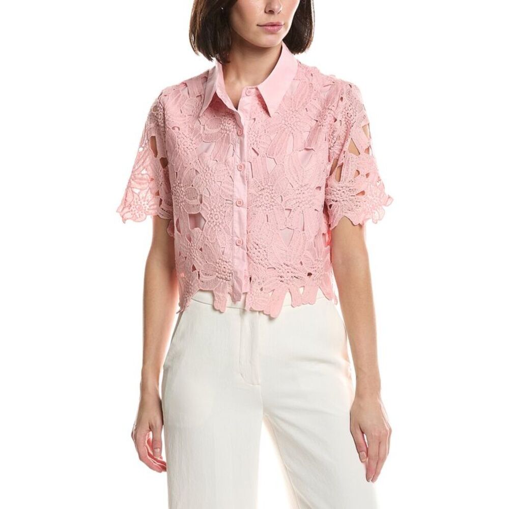 Hl Affair Womens  Floral Lace Top, Pink